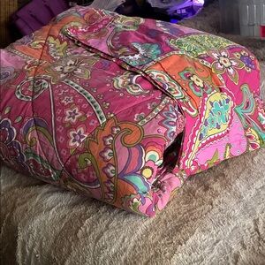Vera Bradley Pink and Green Paisley Quilt